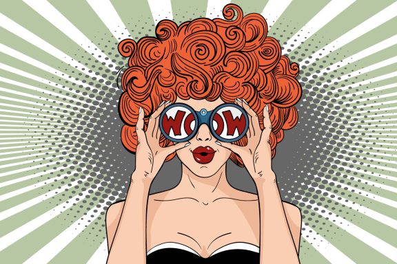 Femme pop art rousse