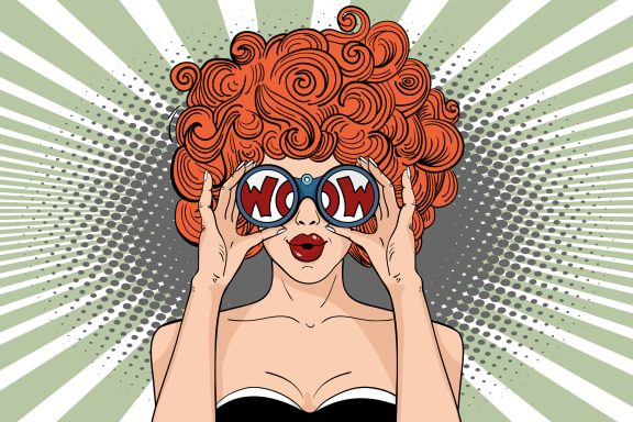 Femme pop art rousse