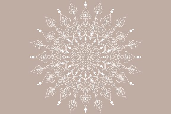 Mandalas blanc et taupe version 03