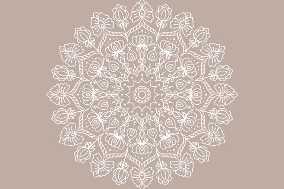 Mandalas blanc et taupe version 04